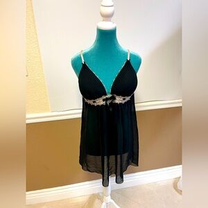 Jessica XL Whimsigoth Black Slip Dress Babydoll Padded Tri-Cup Bustier Lingerie